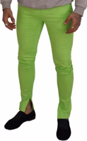 Light Green Cotton Skinny Men Trousers Pants 3