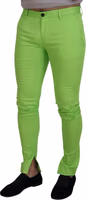 Light Green Cotton Skinny Men Trousers Pants 5