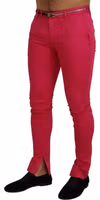Pink Zipper Buckle Waist Trousers Pants 2