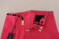 Pink Zipper Buckle Waist Trousers Pants 5