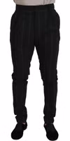Black Striped Men Trousers Cotton Pants 1