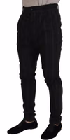 Black Striped Men Trousers Cotton Pants 2
