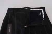 Black Striped Men Trousers Cotton Pants 5