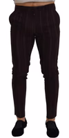 Brown Striped Men Trousers Cotton Pants 1