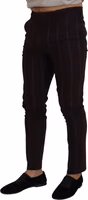 Brown Striped Men Trousers Cotton Pants 2