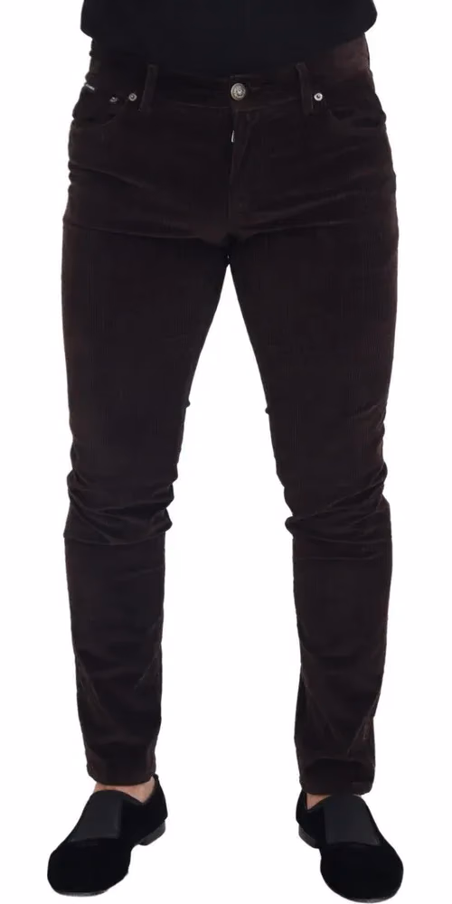 Brown Corduroy Men Casual Trouser Pants