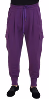 Purple Cotton Cargo Sweatpants Jogging Pants 1