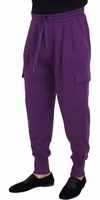 Purple Cotton Cargo Sweatpants Jogging Pants 2