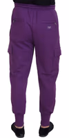 Purple Cotton Cargo Sweatpants Jogging Pants 3