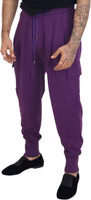 Purple Cotton Cargo Sweatpants Jogging Pants 4