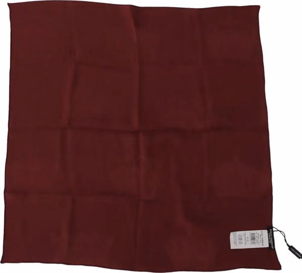 Maroon Silk Crown Square Wrap Handkerchief Scarf