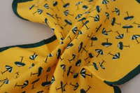 Yellow Printed DG Logo Square Mens Handkerchief Scarf 2