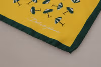 Yellow Printed DG Logo Square Mens Handkerchief Scarf 4
