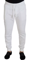 White Sport Logo Cotton Sweatpants Trousers Pants 1