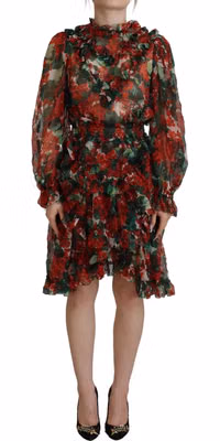 Multicolor Geranium A-line Knee Length Dress