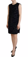 Black Leopard Shift Mini Polyester Dress 2
