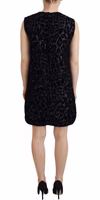 Black Leopard Shift Mini Polyester Dress 3