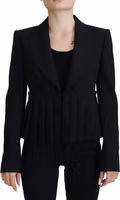 Black Single Breasted Fit Blazer Wool Jacket 1