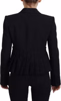 Black Single Breasted Fit Blazer Wool Jacket 3