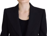 Black Single Breasted Fit Blazer Wool Jacket 4