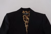 Black Single Breasted Fit Blazer Wool Jacket 5