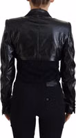Black Long Sleeves Crop Blazer Cotton Jacket 3
