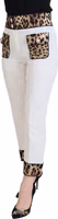 White Leopard Print High Waist Pants 2