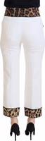 White Leopard Print High Waist Pants 3
