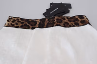White Leopard Print High Waist Pants 5