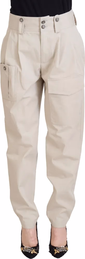 Beige High Waist Women Pants