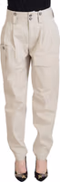 Beige High Waist Women Pants 1