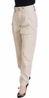 Beige High Waist Women Pants 2