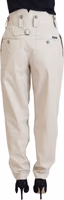 Beige High Waist Women Pants 3