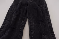 Black Washed Cotton High Waist Denim Jeans 5