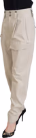 Beige Cotton Women Cargo Pants 2