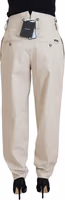 Beige Cotton Women Cargo Pants 3