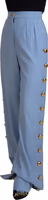 Light Blue Button Wide Leg Pants 2
