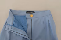 Light Blue Button Wide Leg Pants 4