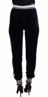 Black DG Logo Velvet Trouser Pants 3