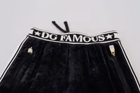 Black DG Logo Velvet Trouser Pants 4