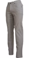 Gray Cotton Tapered Men Casual Pants 2