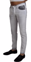 Gray Washed Skinny Men Denim Jeans 2
