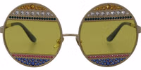 Gold Oval Metal Crystals Shades DG2209B Sunglasses 1