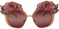 Pink Gold Rose Sequin Embroidery DG2202 Sunglasses 1