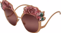 Pink Gold Rose Sequin Embroidery DG2202 Sunglasses 3