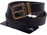 Blue Leather Logo Belt 4