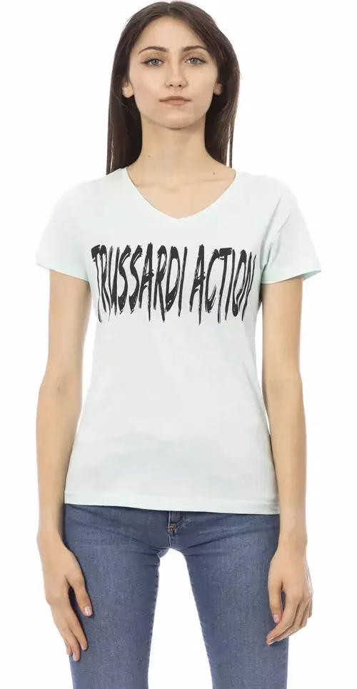 Light Blue Cotton Women Top