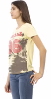 Yellow Cotton Women T-Shirt 2