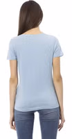 Light Blue Cotton Women T-Shirt 3
