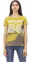 Green Cotton Women T-Shirt 1